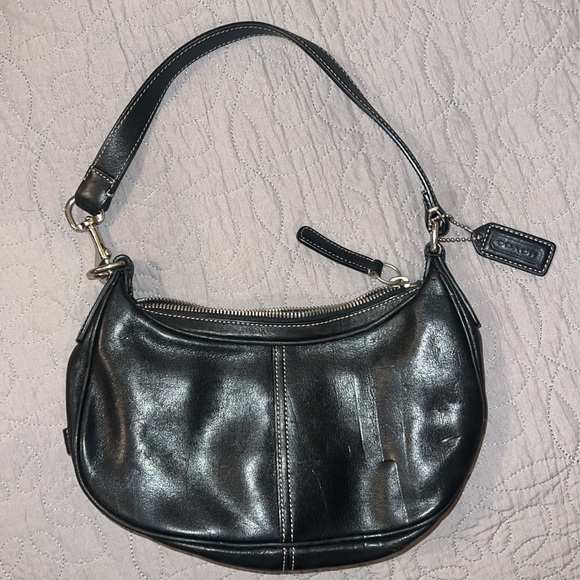 RARE Coach 7593 Black Hobo Shoulder Bag mini - Picture 5 of 9